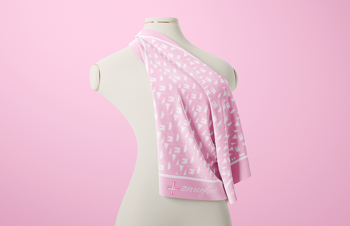 Zero Negative Love pattern scarf design